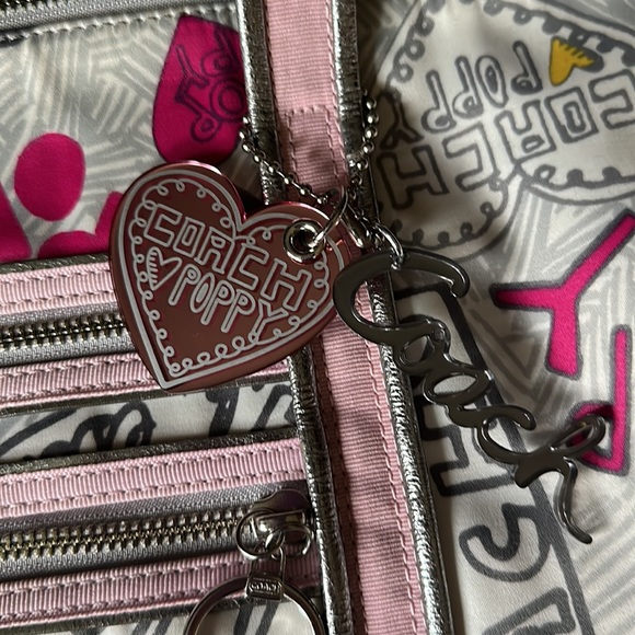 Coach Poppy Purse in the color Silver and Pink - Picture 3 of 4